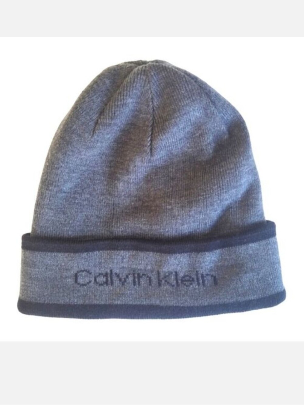 Calvin Klein Reversible Knit Beanie Hat Gray & Black